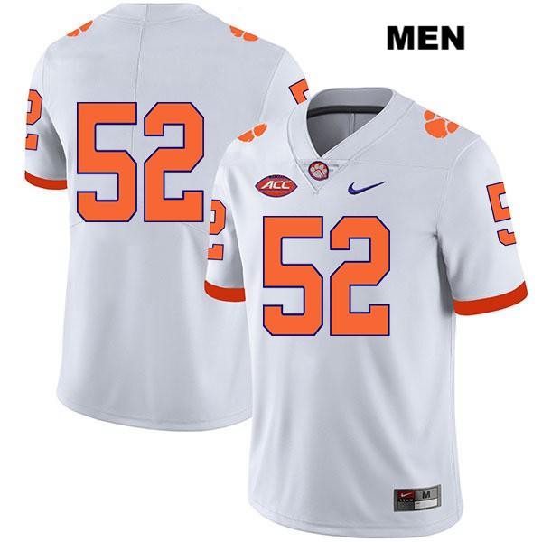 Men's Clemson Tigers #52 Tyler Brown Stitched White Legend Authentic Nike No Name NCAA College Football Jersey CXX8646TJ